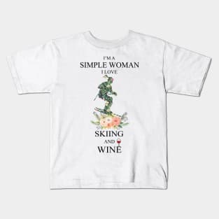 Skiing And Wine Kids T-Shirt